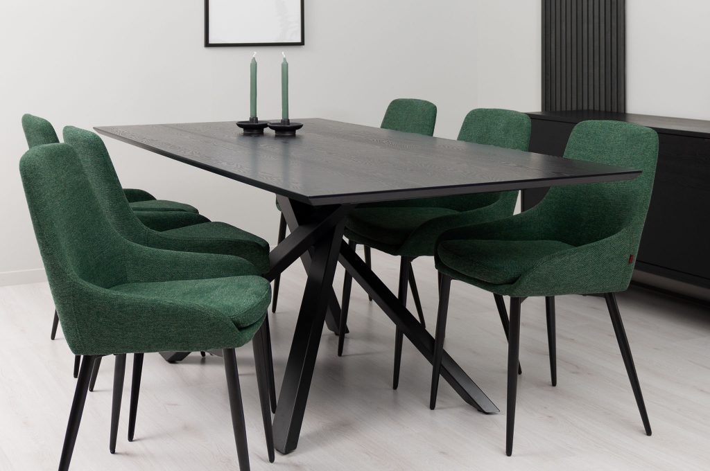 Cox black ash dining table by Tenzo